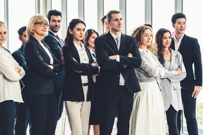 Team of managers in a workplace setting